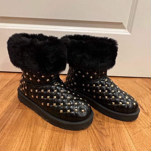 Rainbow Shoes - Black, jeweled boots